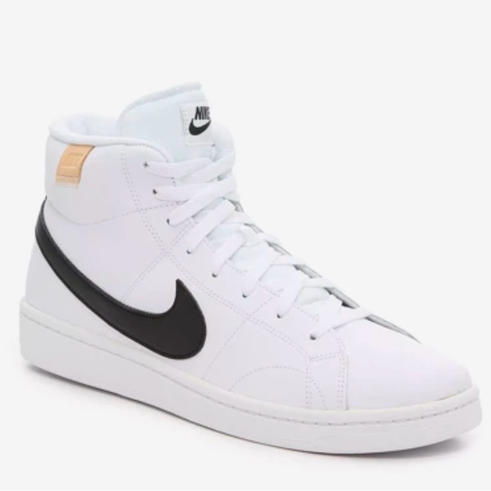 Nike White and Black High-Top Sneakers MENS